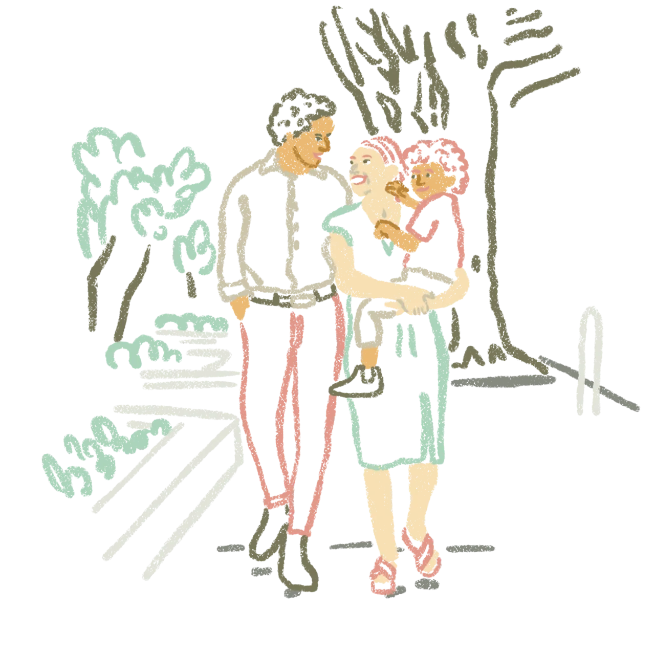 Couple walking in a park in Oslo during summer