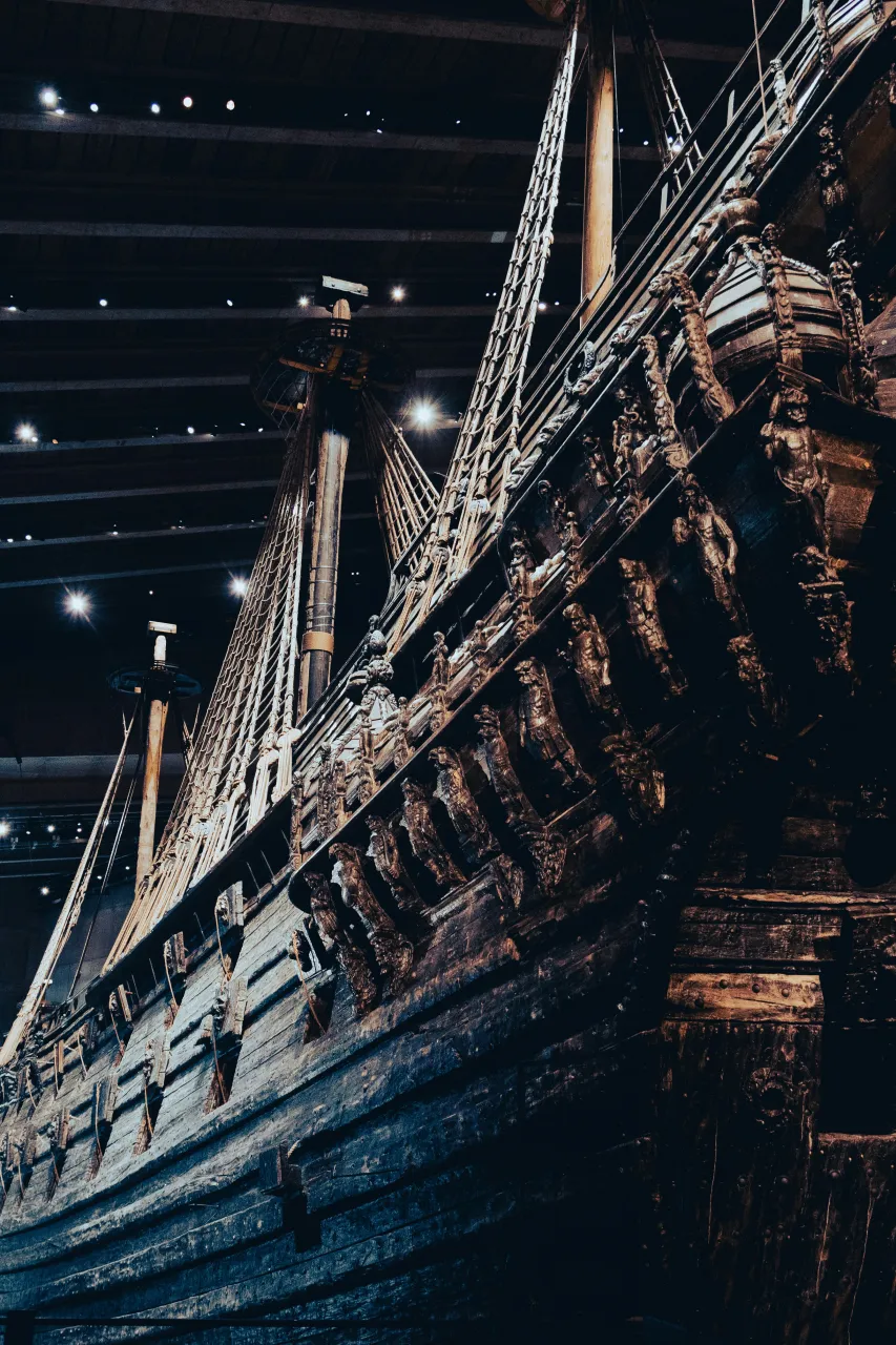 Vasa ship inside the Vasa Museum in Stockholm