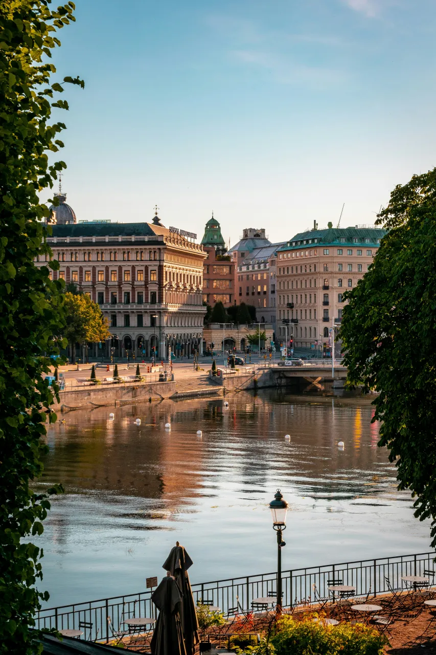 Central Stockholm waterfront and historic buildings